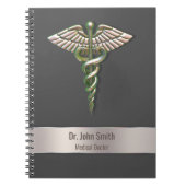 Carnet Chrome Holographic 3D Medical Caduceus (Devant)