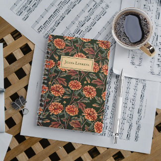 Carnet Chrysanthème orange Halloween vintage