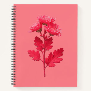 Carnet Chrysanthème rose 