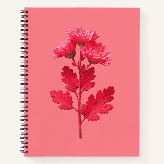 Carnet Chrysanthème rose  (Devant)
