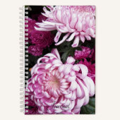 Carnet Chrysanthème rose fleurit Floral (Recto)