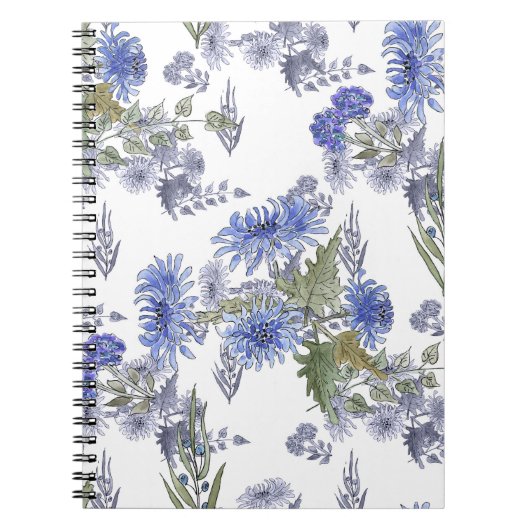 Carnet Chrysanthèmes bleus (Devant)