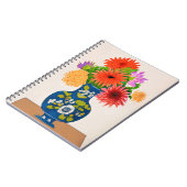 Carnet Chrysanthèmes dans un vase chinois bleu (Côté gauche)