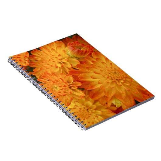 Carnet Chrysanthèmes orange Fire (Côté Droit)