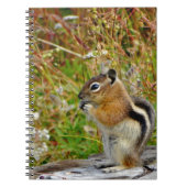 Carnet Chubby mignon chipmunk sur la souche de bois (Devant)