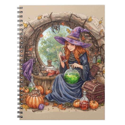 Carnet Chuchotements de Magie, Belle Sorcière et Sa Potio (Devant)