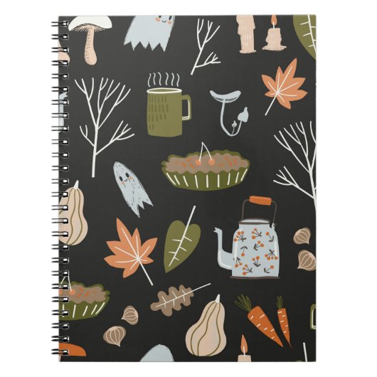 Carnet Chute en motif sans couture avec des éléments de n (Devant)