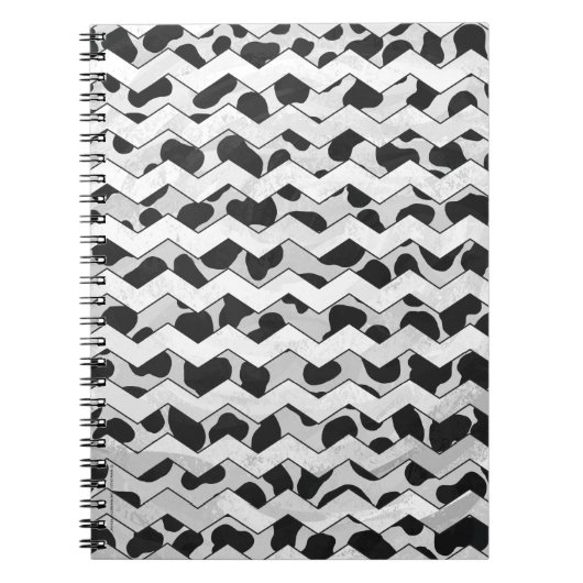 Carnet Chvron noir et blanc dalmate (Devant)