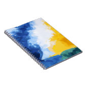 Carnet ciel Abstrait bleu gras jaune (Côté Droit)