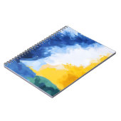 Carnet ciel Abstrait bleu gras jaune (Côté gauche)