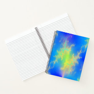 Carnet Ciel bleu et boulons de foudre jaune doré