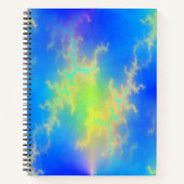 Carnet Ciel bleu et boulons de foudre jaune doré (Devant)