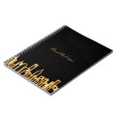 Carnet Ciel de ville dorée écriture professionnelle noire (Côté gauche)
