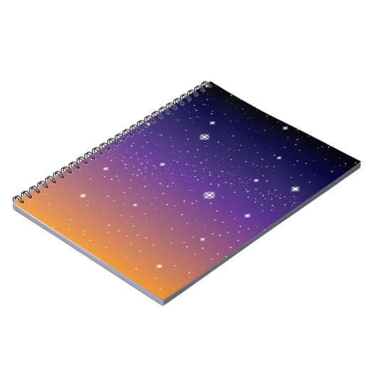 Carnet Ciel d'étoile violet et or (Côté gauche)