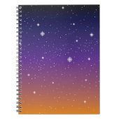 Carnet Ciel d'étoile violet et or (Devant)