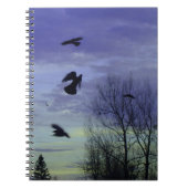 Carnet Ciel Moody Blue Crows (Devant)