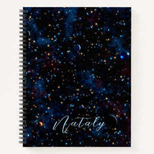 Carnet Ciel nocturne avec étoiles et planètes personnalis
