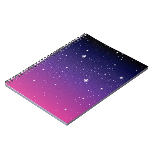 Carnet Ciel nocturne étoilé violet foncé (Côté gauche)