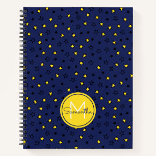 Carnet Ciel nocturne jolis étoiles sur motif bleu marine