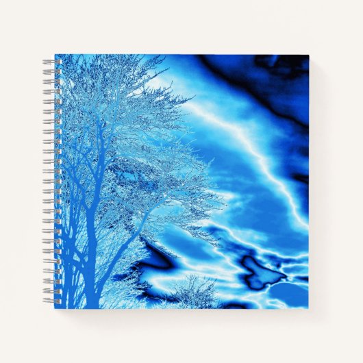 Carnet Ciel orageux saphir et bleu givré (Devant)