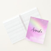 Carnet Ciel rose pastel avec arc-en-ciel jaune (Intérieur)