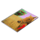 Carnet Ciel rose rétro Cheval de Noël (Côté gauche)