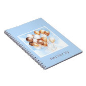 Carnet Cieux Bleus Ballons Blancs Or (Côté Droit)