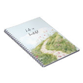 Carnet Cieux Bleus Chemin d'Herbe Fleurs Roses (Côté Droit)