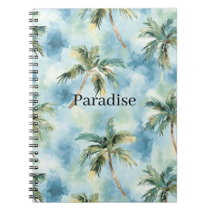 Carnet Cieux bleus île tropicale palmiers  
