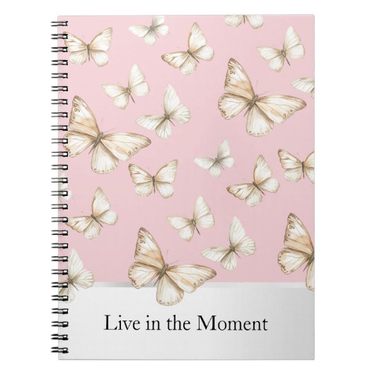 Carnet Cieux rose blush & Papillons (Devant)