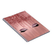 Carnet Cils Drips Rose Gold Glitter Rose Clair qui Dégoul (Côté Droit)
