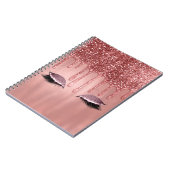 Carnet Cils Drips Rose Gold Glitter Rose Clair qui Dégoul (Côté gauche)