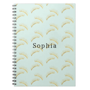 Carnet Cils en Or Menthe