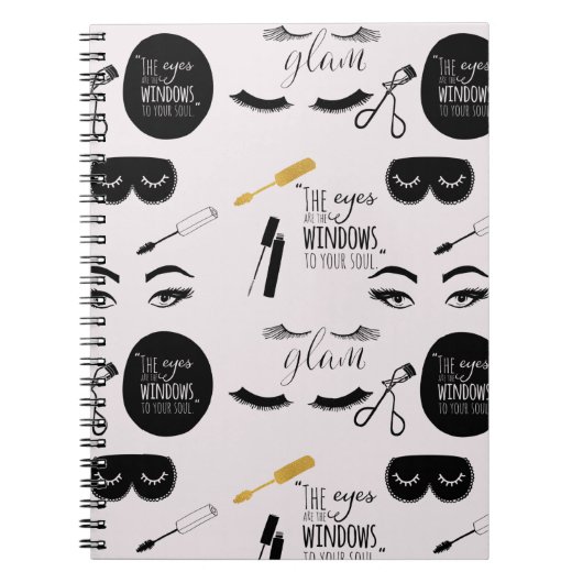 Carnet Cils Noir Or Luxe Anniversaire (Devant)