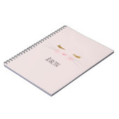 Carnet Cils Pailletés Or Nez Rose Chat Kitty Face (Côté gauche)