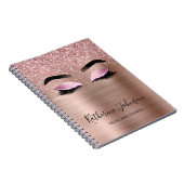 Carnet Cils Pailletés Or Rose Glam Monogramme Beauté (Côté Droit)
