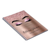 Carnet Cils Pailletés Rose Gold Glam Monogram Beauté (Côté Droit)