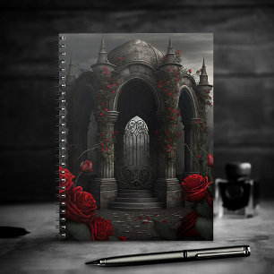 Carnet Cimetière gothique Gazebo avec des roses rouges la