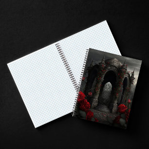 Carnet Cimetière gothique Gazebo avec des roses rouges la