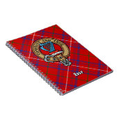 Carnet Cimier Rose de clan sur Tartan (Côté Droit)