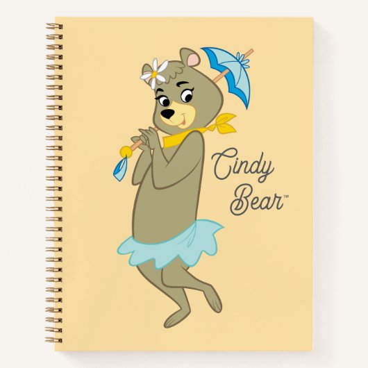 Carnet Cindy Bear tenant le parasol (Devant)