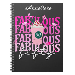 Carnet Cinquante et fabuleux café rose glacé Anniversaire