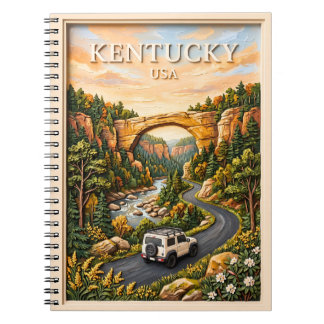 Carnet Circuit routier 3D texturé Kentucky USA Red River