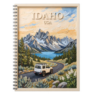 Carnet Circuit routier vintage 3D texturé Idaho USA