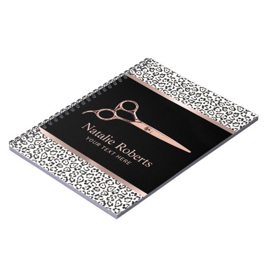 Carnet Ciseau Or Rose Léopard moderne (Côté gauche)