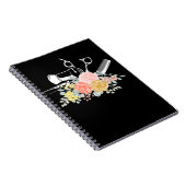 Carnet Ciseaux Fleur Femmes Coiffeuse Stylo Coiffeuse (Côté Droit)
