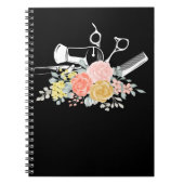 Carnet Ciseaux Fleur Femmes Coiffeuse Stylo Coiffeuse (Devant)
