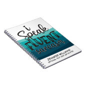 Carnet Citation amusante Je parle couramment sarcasme ond (Côté Droit)