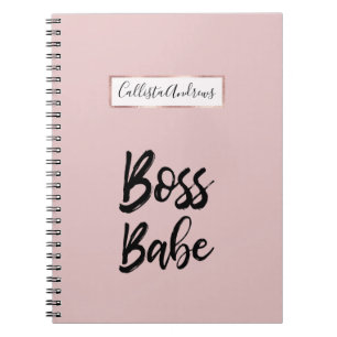 Carnet Citation Boss Babe Noir rose Simple Typographie
