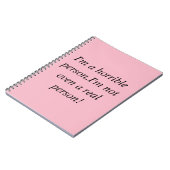 Carnet Citation d'Allison de personne horrible noire (Côté gauche)